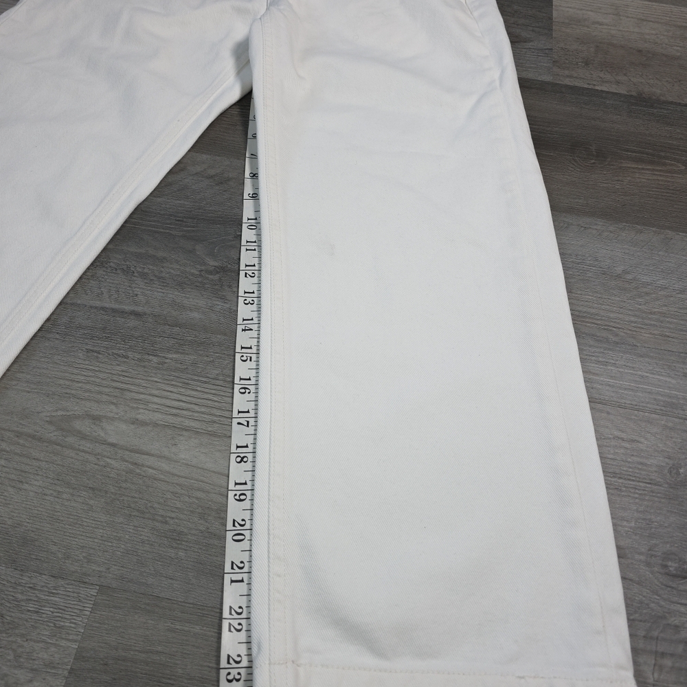 Raey Women's Ivory Wide Leg 100% Organic Cotton Button Fly Jeans ~ Size 24 - Picture 8 of 8